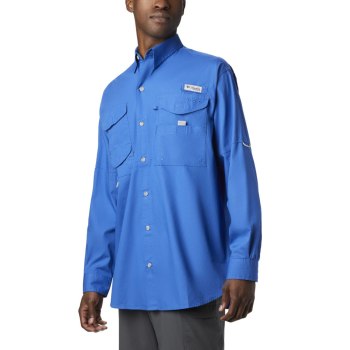 Columbia PFG Bonehead Long Sleeve Big, Camisa Azules Para Hombre | 659213-TMW